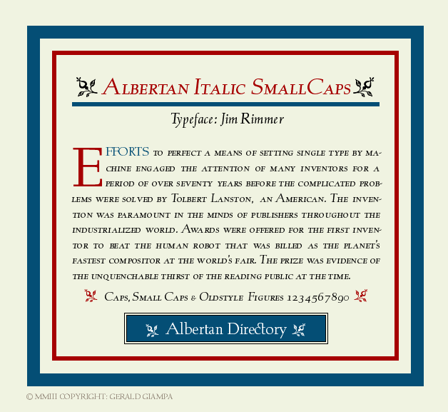 ALBERTAN ITALIC SMALL CAPS