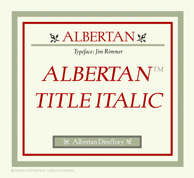 ALBERTAN TITLE | ITALIC FONT