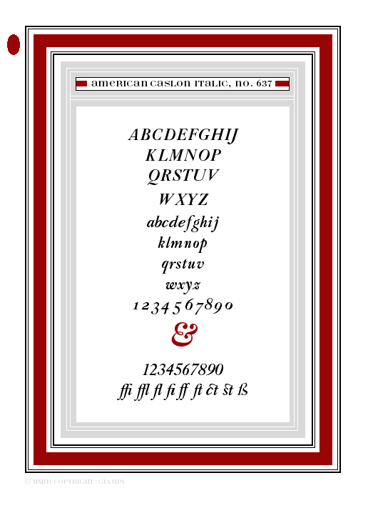 American Caslon Italic