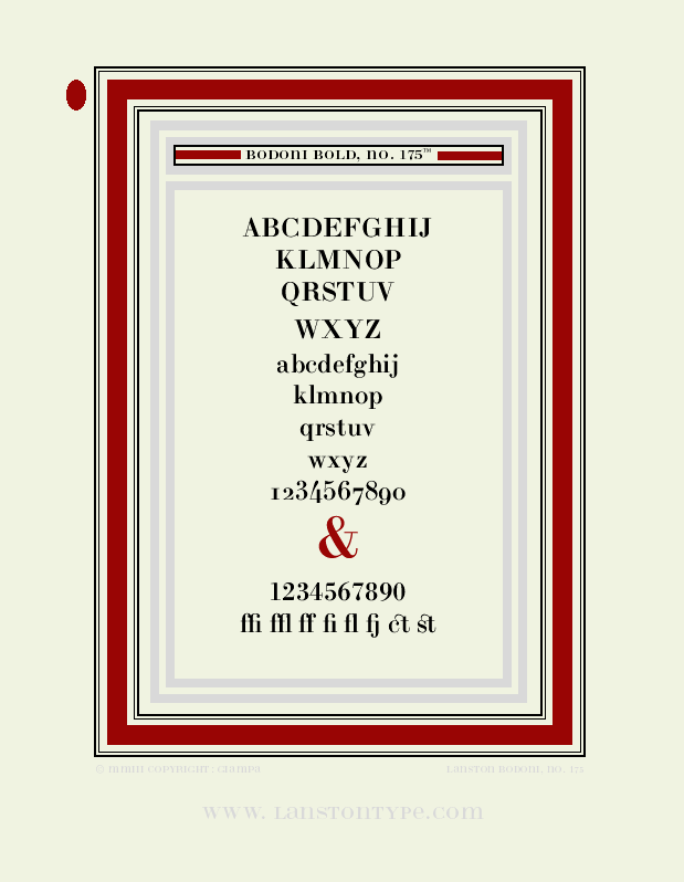 Bodoni Bold, No. 175