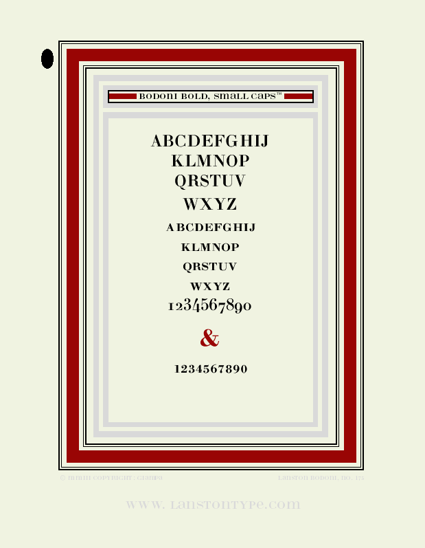 BODONI BOLD, SMALL CAPS