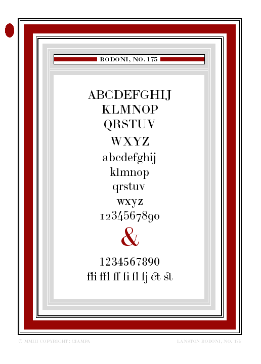 GIAMBATTISTA BODONI FONT
