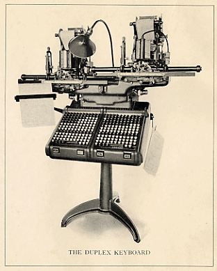 DUPLEX MONOTYPE KEYBOARD