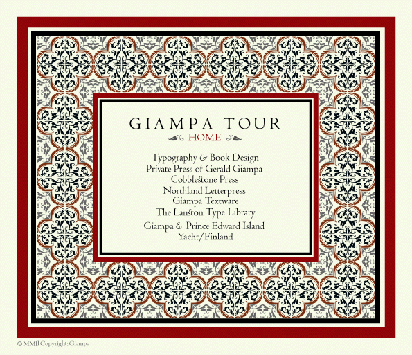 Giampa Tour Index: Different stages of his life.