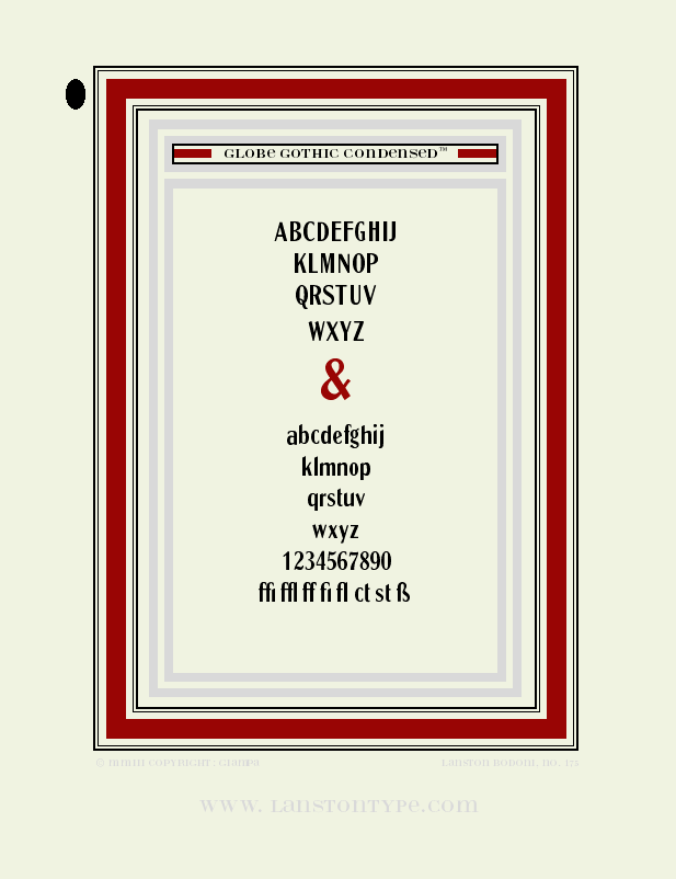 Globe Gothic Condensed with Lining Figures