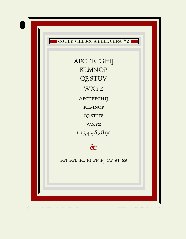 Goudy Village Small Caps and oldstyle figures