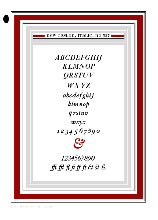 NEW CASLON ITALIC